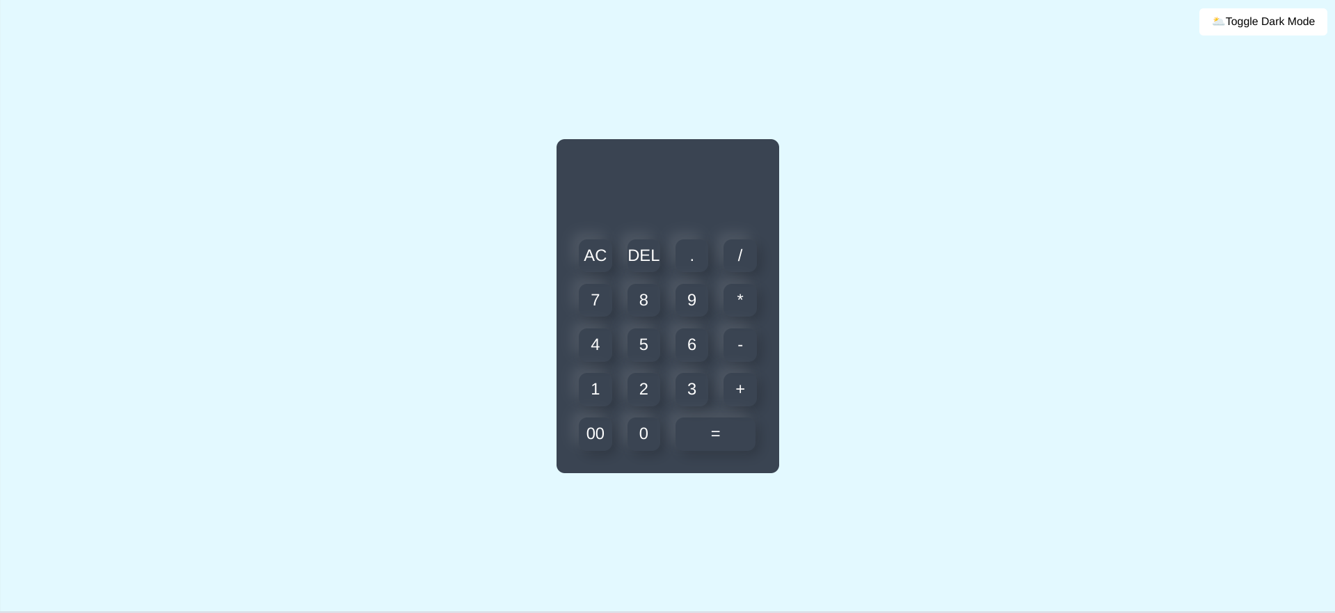 Screenshot of a calculator web application built with JavaScript by Ukattah Divine